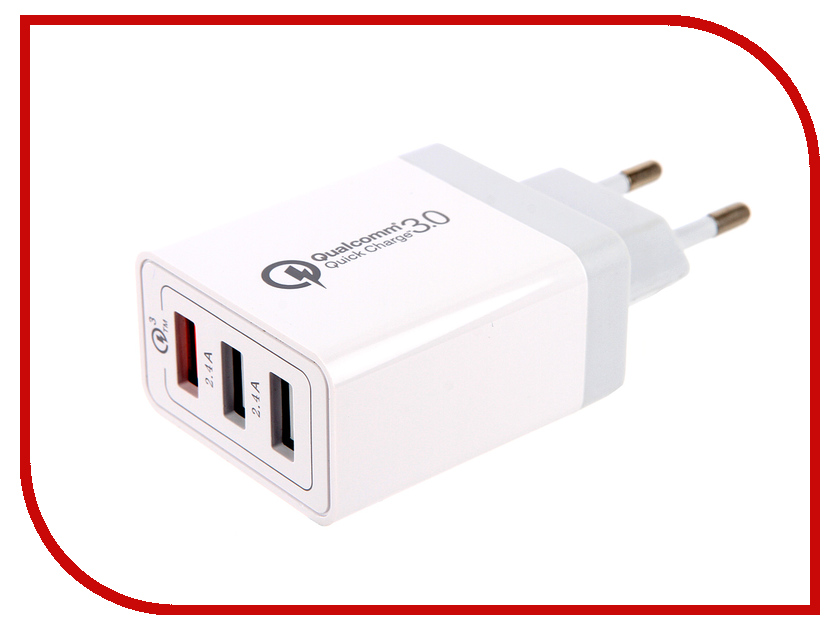 

Зарядное устройство Red Line NQC-3A Tech 3xUSB QC 3.0 White УТ000015723, NQC-3A