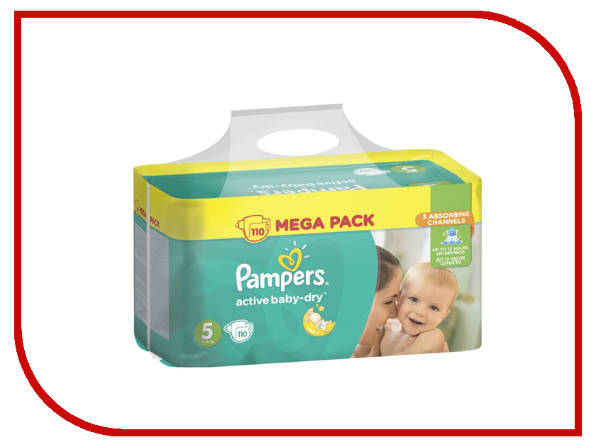 

Подгузники Pampers Active Baby-Dry Junior 11-18кг 110шт 8001090459541, 8001090459541