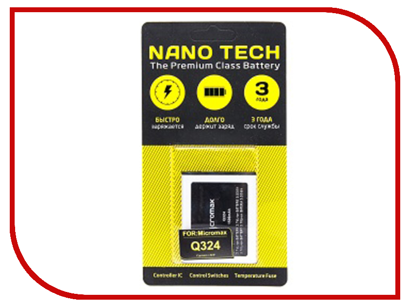 

Аккумулятор Nano Tech 1500 mAh для Micromax Q324, Q324