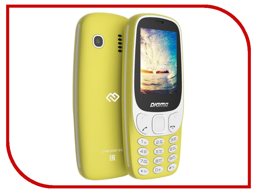 

Сотовый телефон Digma Linx N331 Yellow, Linx N331