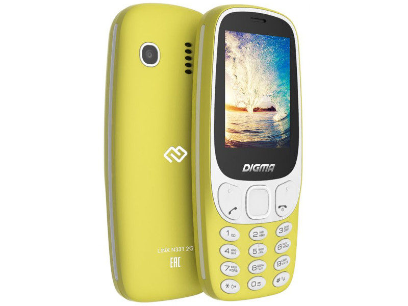 

Сотовый телефон Digma Linx N331 Yellow, Linx N331