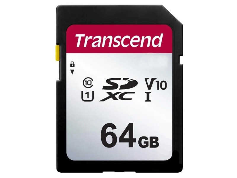 Карта памяти 64Gb - Transcend SDC300S SDXC Class10 UHS-I U1/V10 TS64GSDC300S