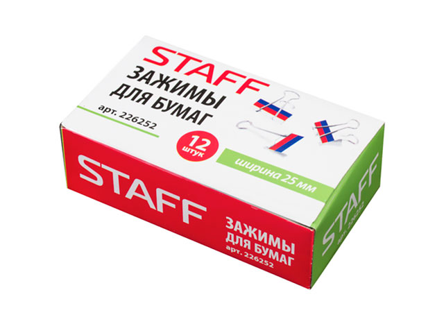 

Зажимы для бумаг Staff 226252, 226252