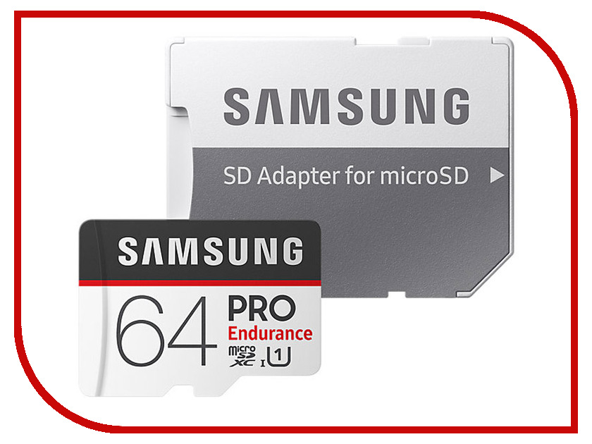 фото Карта памяти 64Gb - Samsung - Micro Secure Digital HC Pro Endurance UHS-I Class 10 SAM-MB-MJ64GA/RU с переходником под SD