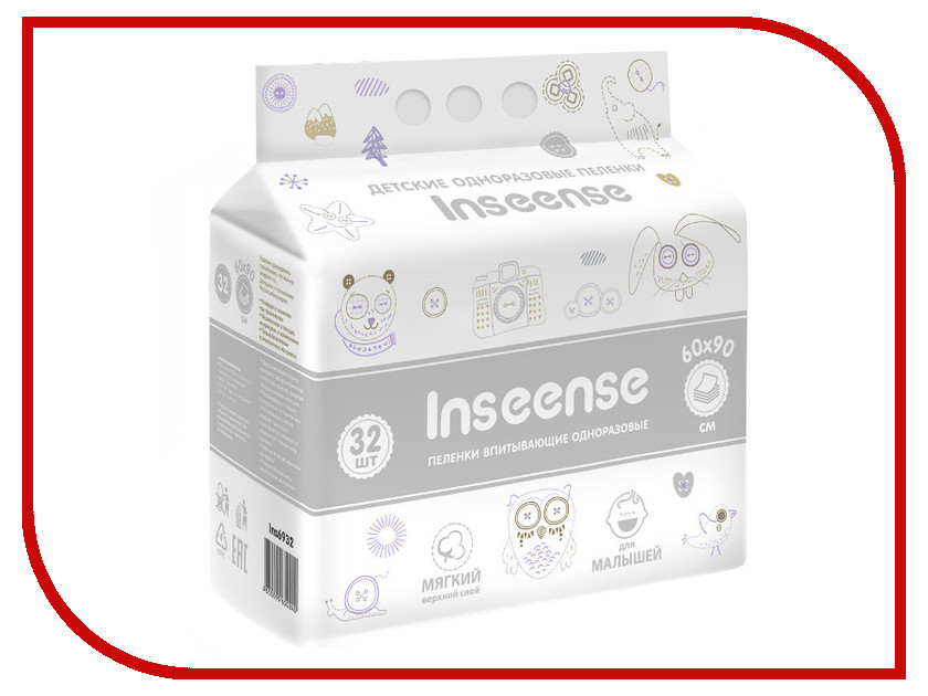 

Пеленки Inseense 60х90cm 32шт Ins6932, Ins6932