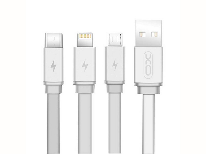 

Аксессуар XO 3в1 USB - Lightning/MicroUSB/Type-C White NB18, XO-NB18