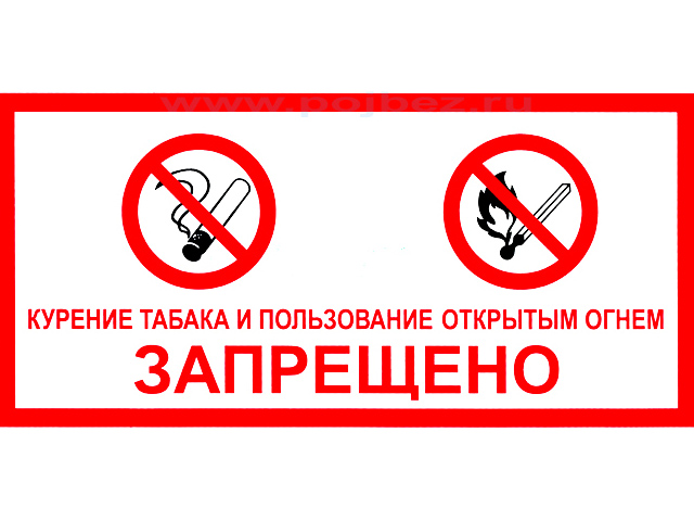 фото Знак Фолиант Курение табака и пользование открытым огнем запрещено ФЗ-87