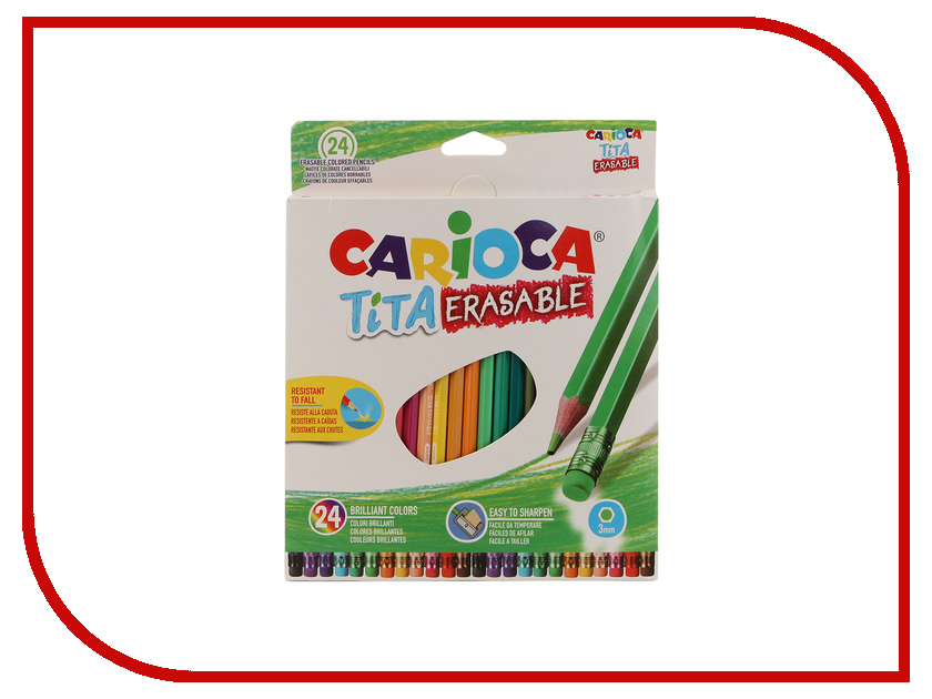 

Карандаши цветные Carioca Tita Erasable 24 цветные 42938 / 262582, Tita Erasable