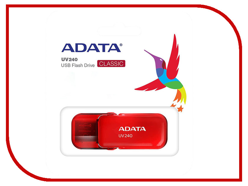 фото USB Flash Drive 8Gb - A-Data UV240 Red AUV240-8G-RRD