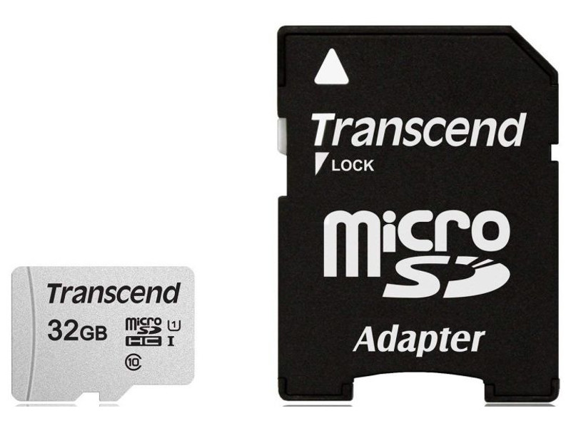 Карта памяти 32Gb - Transcend 300S MicroSDHC Class 10 UHS-I TS32GUSD300S-A карта памяти transcend microsdhc 32gb class10 ts32gusd300s a adapter