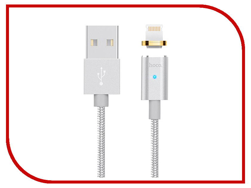 фото Аксессуар Hoco U16i USB - Lightning Magnetic Adsorption Silver