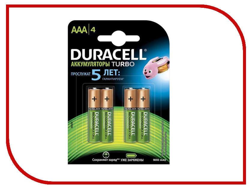 

Аккумулятор AAA - Duracell HR03 900 mAh BL4 (4 штуки)