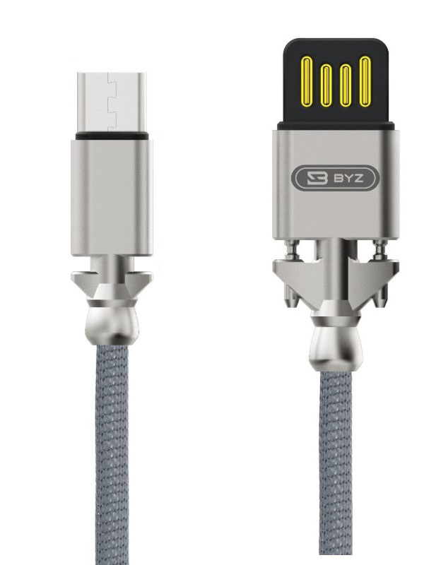 

Аксессуар BYZ BL-698 USB - MicroUSB Silver, BYZ BL-698