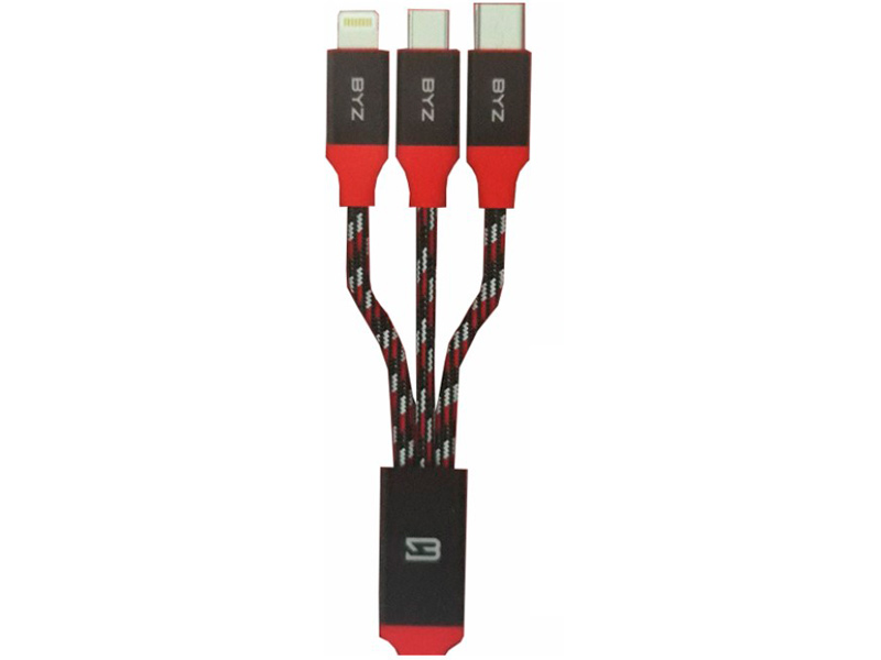 

Аксессуар BYZ BL-675 3в1 USB - Lightning/MicroUSB/Type-C Black, BL-675
