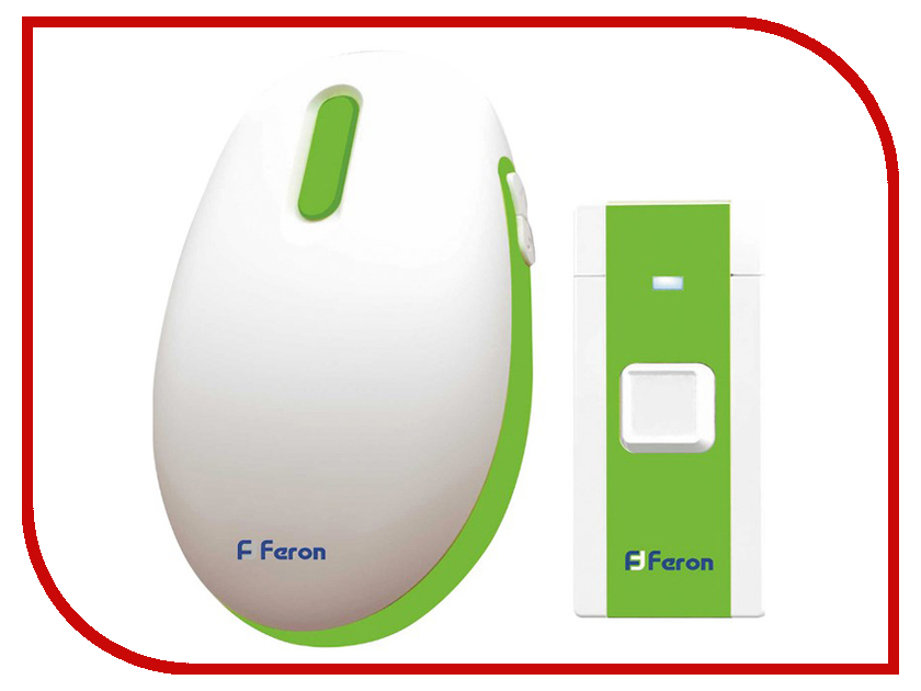 

Звонок дверной Feron E-375 White-Green 44165, E-375