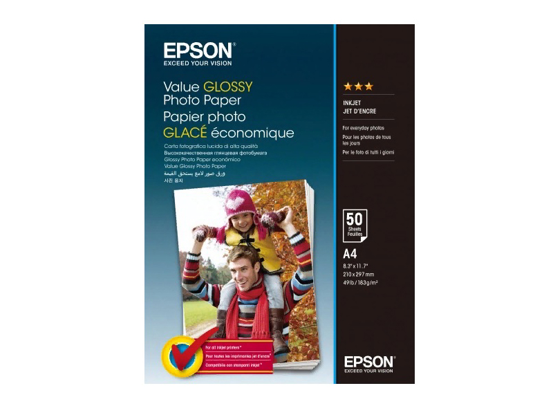 Фотобумага Epson Value Glossy Photo Paper A4 183g/m2 50 листов C13S400036