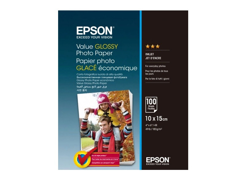 фото Фотобумага Epson Value Glossy Photo Paper 183g/m2 10x15cm 100 листов C13S400039