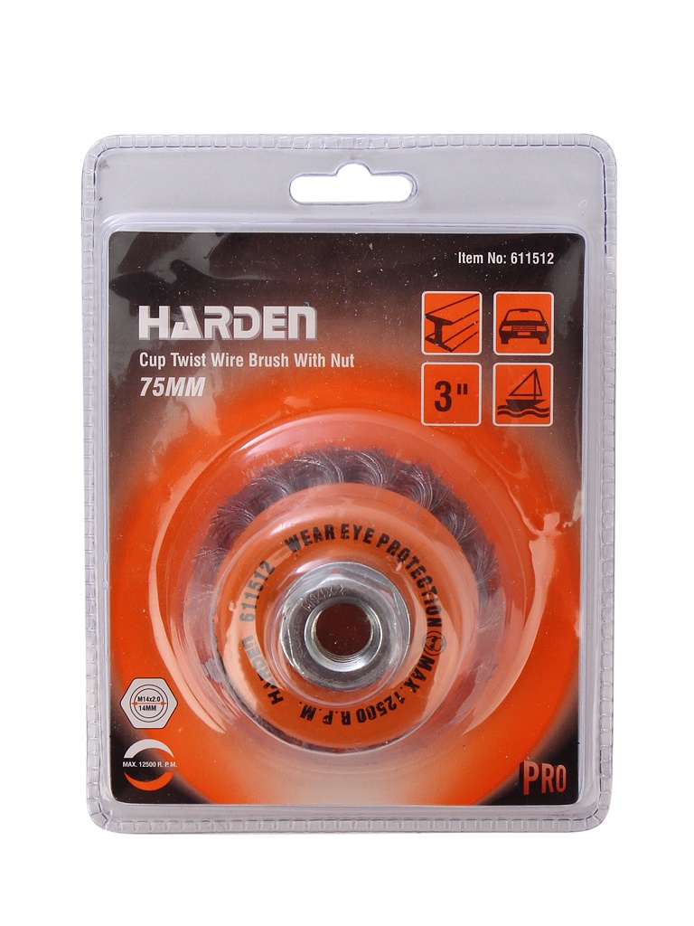 

Щетка Harden 75mm М14Х2 611512, 611512
