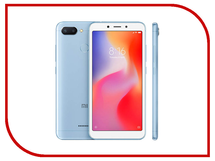 

Сотовый телефон Xiaomi Redmi 6 4/64GB Blue, Redmi 6