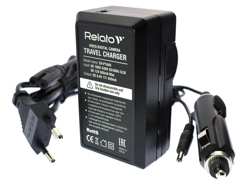 

Зарядное устройство Relato CH-P1640/BP808 для Canon BP808/BP809/BP819/BP827/BP828, CH-P1640/BP808