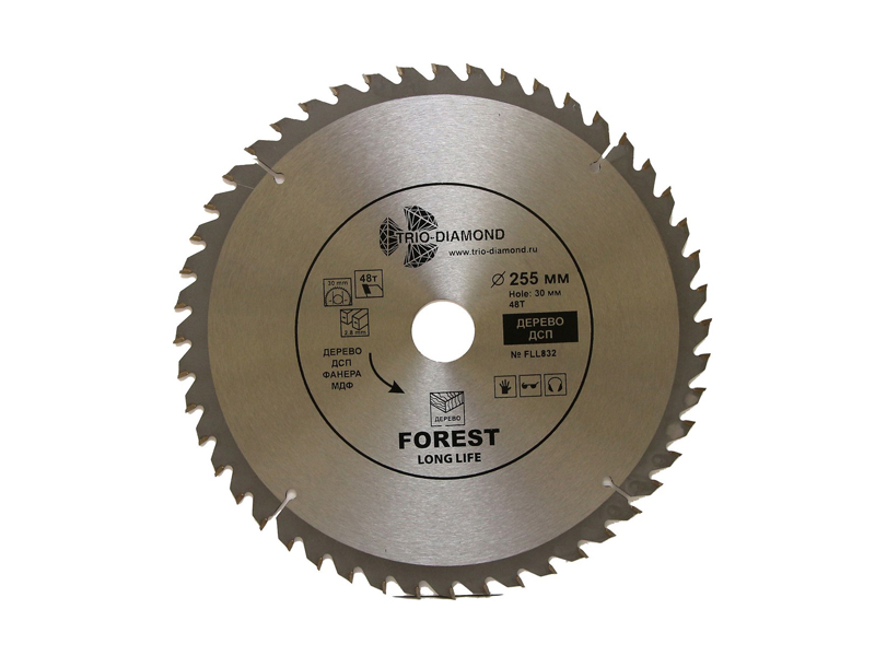 

Диск Trio Diamond FLL832 пильный для дерева 255x30mm 48 зубьев, FLL832