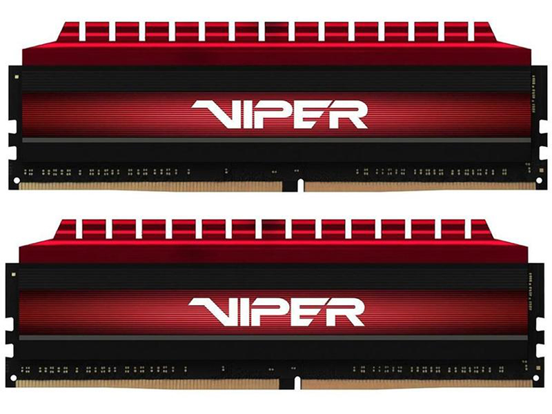Модуль памяти Patriot Memory Viper 4 Red DDR4 DIMM 3200MHz PC4-25600 CL16 - 16Gb KIT (2X8Gb) PV416G320C6K модуль памяти patriot memory viper elite ii ddr4 dimm 3200mhz pc25600 cl18 16gb pve2416g320c8