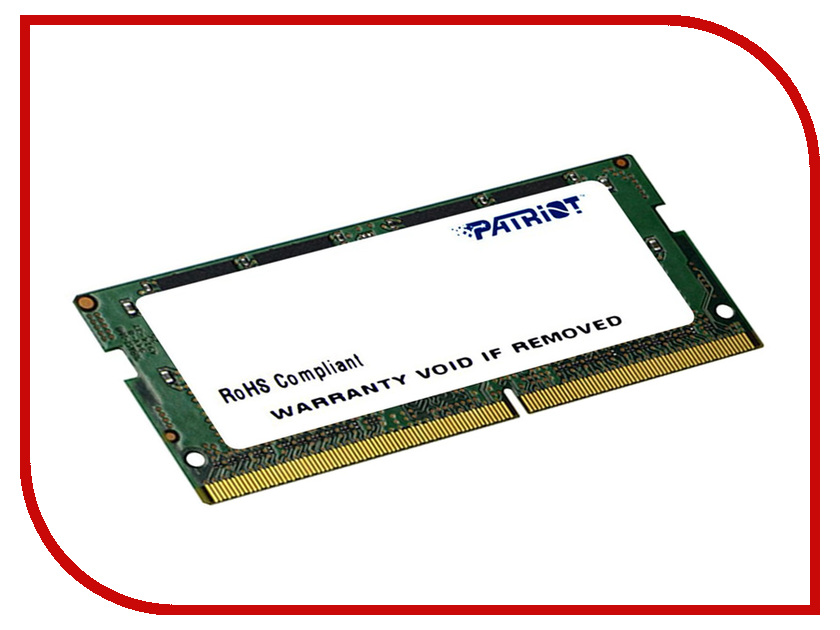 

Модуль памяти Patriot Memory SO-DIMM DDR4 2400MHz PC-19200 CL17 - 4Gb PSD44G240081S, PSD44G240081S