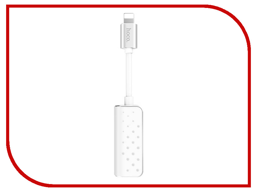 

Аксессуар Hoco LS11 2-in-1 Lightning Digital Audio Converter White, LS11