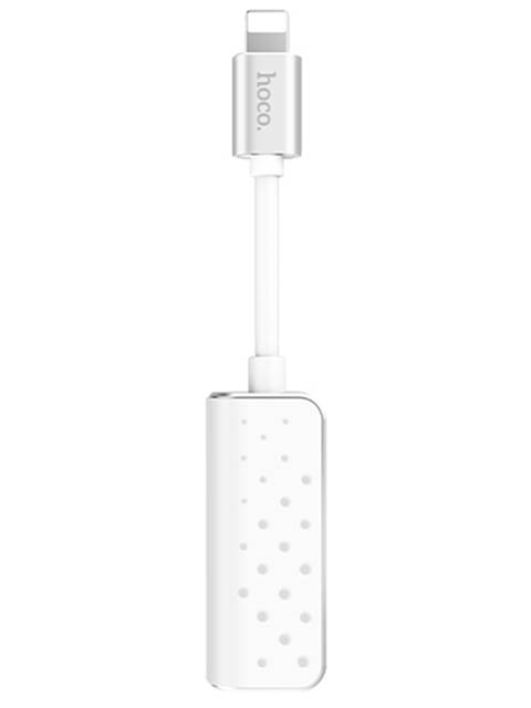 

Аксессуар Hoco LS11 2-in-1 Lightning Digital Audio Converter White, LS11