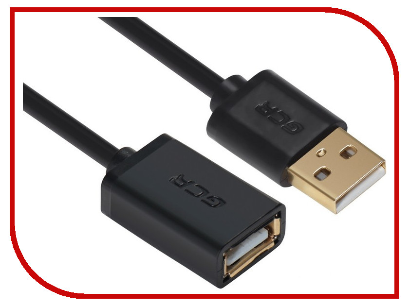 фото Аксессуар Greenconnect USB 2.0 AM - AF 0.5m Black GCR-UEC6M-BB2S-0.5m