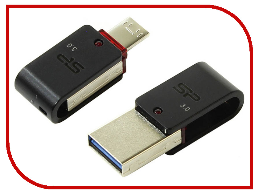 

USB Flash Drive 32Gb - Silicon Power Mobile X31 USB3.0 / USB micro-B OTG Black SP032GBUF3X31V1K, X31