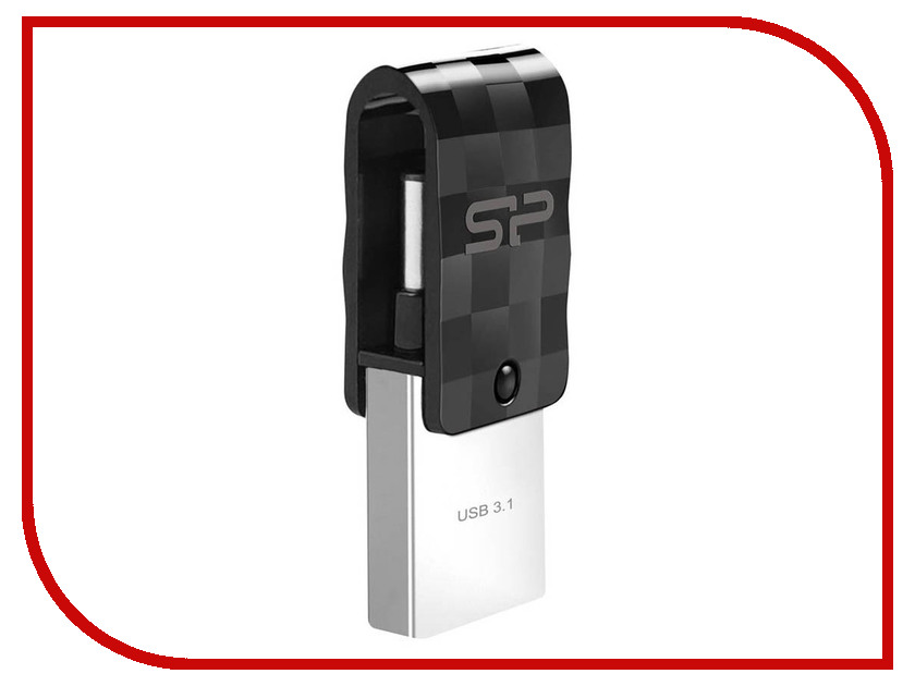 

USB Flash Drive 64Gb - Silicon Power Mobile C31 USB 3.1 / USB Type-C Black SP064GBUC3C31V1K, C31