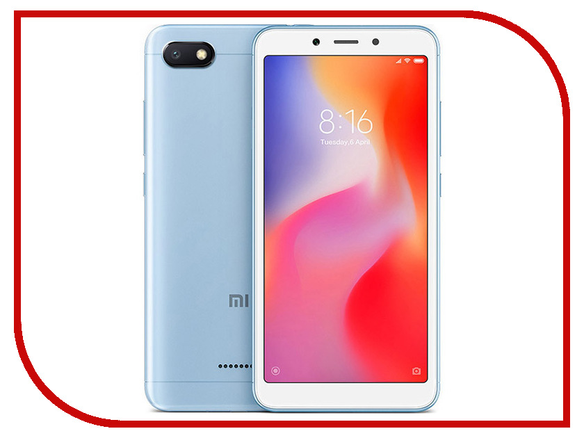 

Сотовый телефон Xiaomi Redmi 6A 2/32GB Blue, Redmi 6A