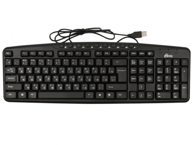 Клавиатура Ritmix RKB-141 Black проводная игровая клавиатура ritmix rkb 555bl black 80001675
