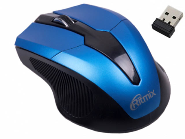 Мышь Ritmix RMW-560 Black-Blue проводная мышь для пк ritmix rom 202 blue