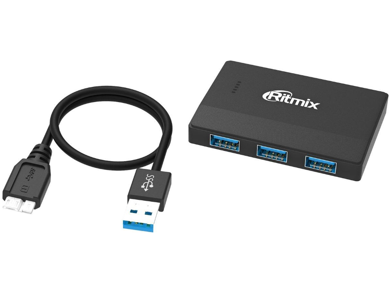 

Хаб USB Ritmix CR-3403 USB 4-ports Black, CR-3403