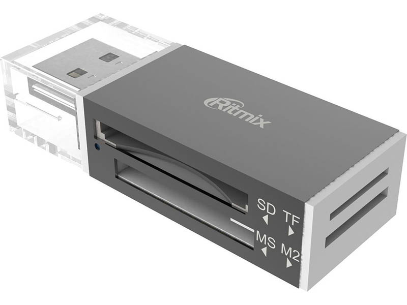 

Карт-ридер Ritmix CR-2042 SD/microSD/MS/M2 Silver, CR-2042