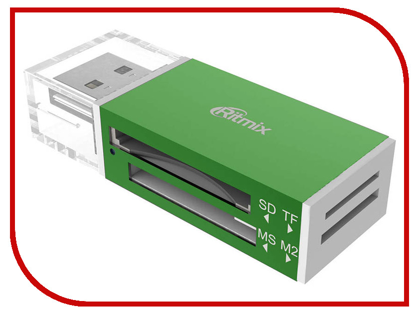 

Карт-ридер Ritmix CR-2042 SD/microSD/MS/M2 Green, CR-2042