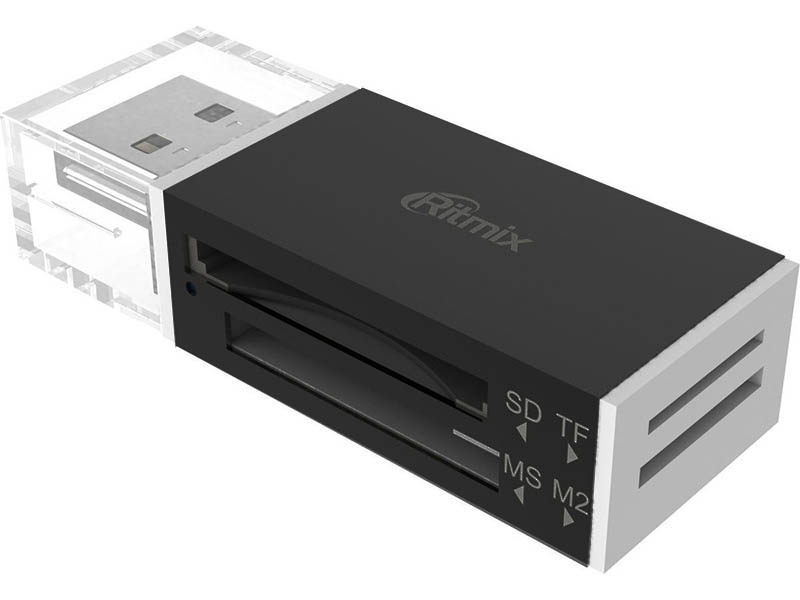 Карт-ридер Ritmix CR-2042 SD/microSD/MS/M2 Black проводная мышь для пк ritmix rom 303 gaming black