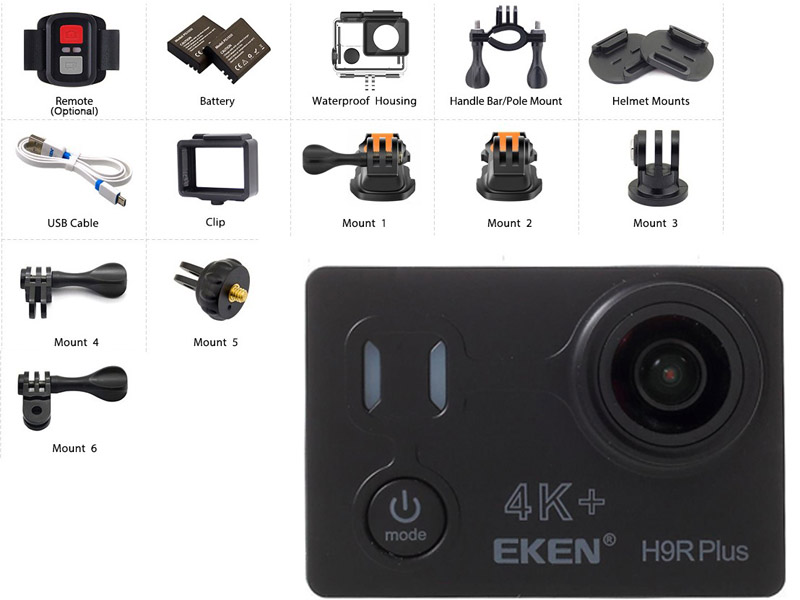 Экшн-камера EKEN H9R Plus Black