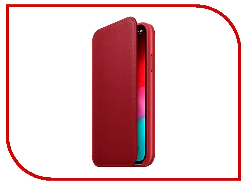 

Аксессуар Чехол APPLE iPhone XS Leather Folio Product Red MRWX2ZM/A, APPLE iPhone XS