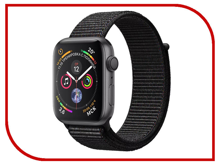 фото Умные часы APPLE Watch Series 4 44mm Space Grey Aluminium Case with Black Sport Loop MU6E2RU/A