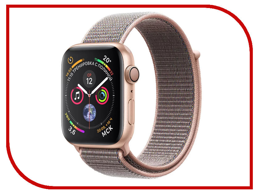 фото Умные часы APPLE Watch Series 4 44mm Gold Aluminium Case with Pink Sand Sport Loop MU6G2RU/A