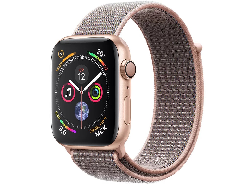 фото Умные часы APPLE Watch Series 4 44mm Gold Aluminium Case with Pink Sand Sport Loop MU6G2RU/A