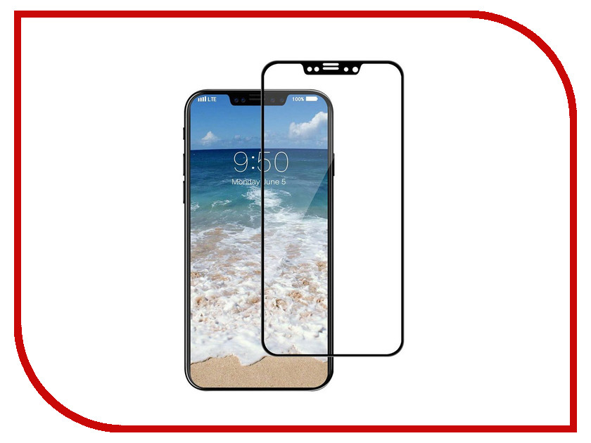 

Аксессуар Защитное стекло для APPLE iPhone X Krutoff Full Screen Black 02615, 02615
