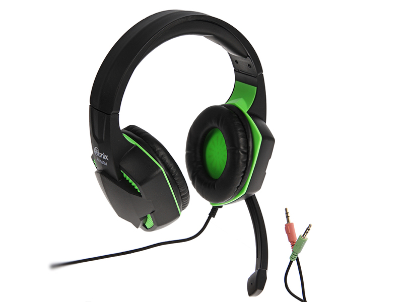 

Наушники Ritmix RH-560M Gaming Black-Green, RH-560M Gaming