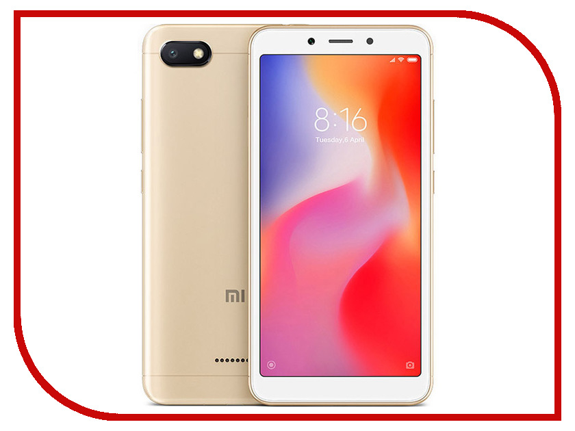 

Сотовый телефон Xiaomi Redmi 6A 2/32GB Gold, Redmi 6A