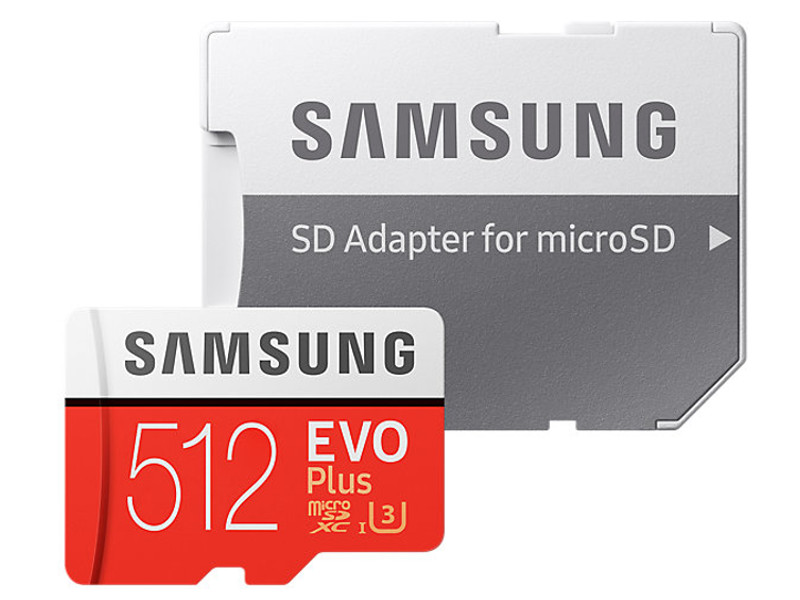 Карта памяти 512Gb - Samsung EVO Plus V2 - Micro Secure Digital HC MB-MC512GARU с переходником под SD