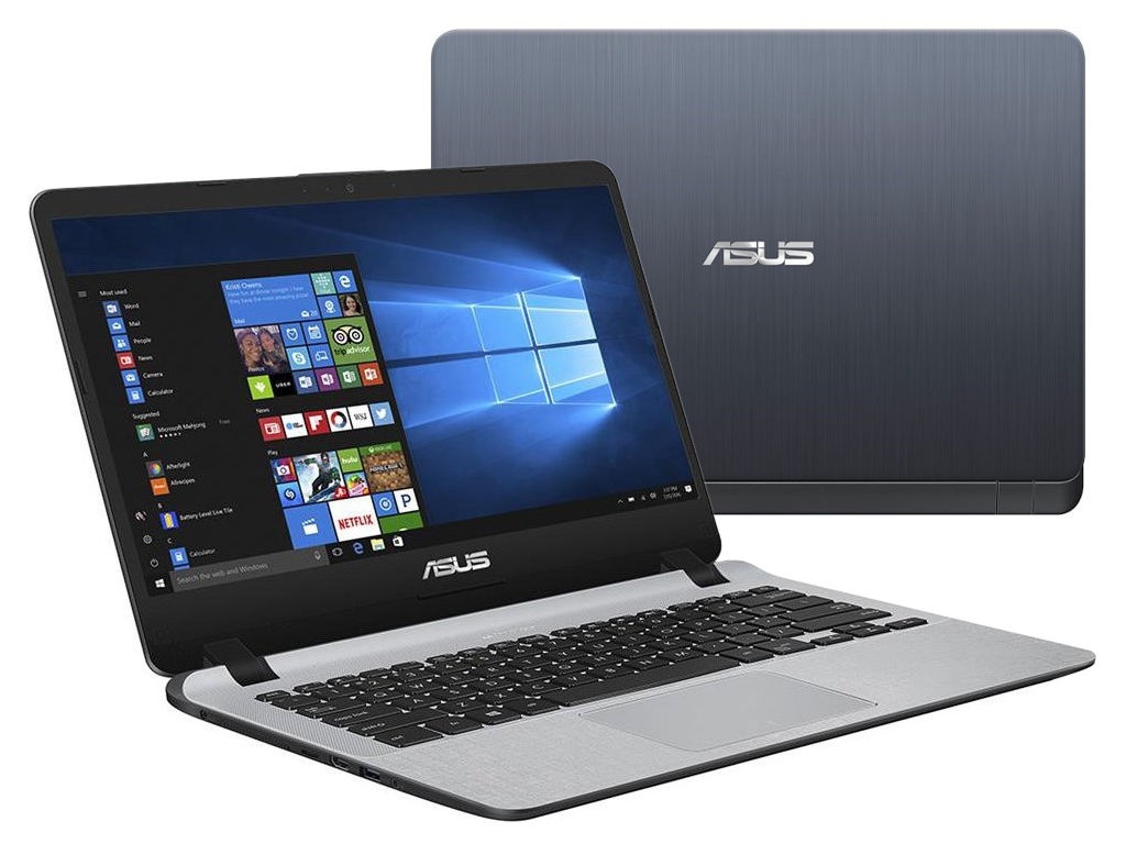 

Ноутбук ASUS X407UB-EB148T Stary Grey 90NB0HQ1-M01900 (Intel Core i3-7100U 2.4 GHz/8192Mb/1000Gb/nVidia GeForce MX110 2048Mb/Wi-Fi/Bluetooth/Cam/14.0/1920x1080/Windows 10), X407UB-EB148T