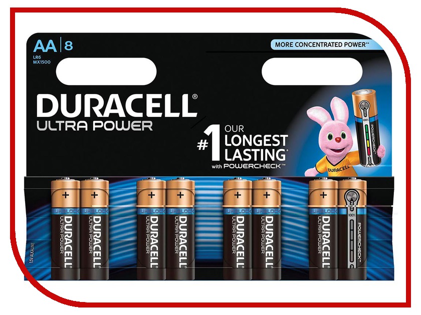 

Батарейка AA - Duracell LR6 8BL Ultra Power (8 штуки), DR LR6/8BL UL PW